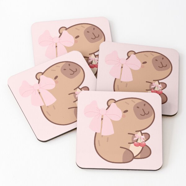 Item preview, Coquette Capybara Lover Coquette Pink Cherries designed and sold by CCKimShop.