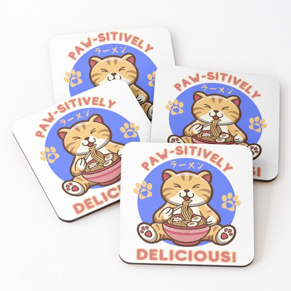 Aperçu de l'œuvre chat kawaii mangeant des ramen créée et vendue par Aviartz01.