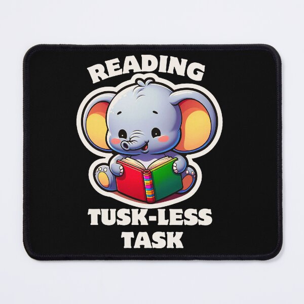 Item preview, Cute Reading Baby Elephant Tusk-Less Task designed and sold by Taans-Creation.