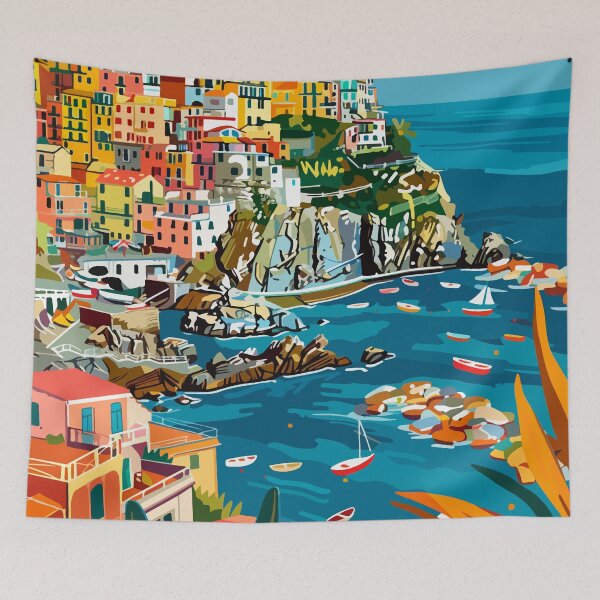 Artikelvorschau, Ligurien Italien Minimalistisch Cinque Terre entworfen und verkauft von LVTFCOarts.