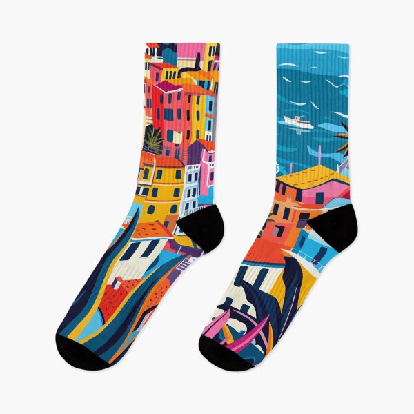 Artikelvorschau, Cinque Terre Italien Ästhetische Illustration entworfen und verkauft von LVTFCOarts.