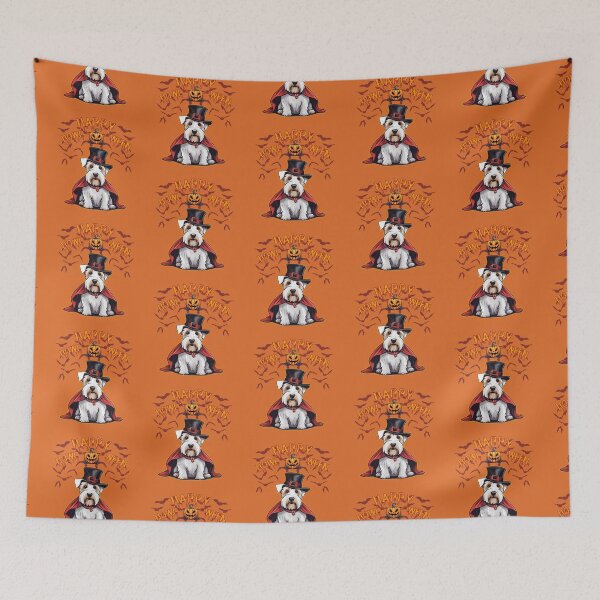 Item preview, Charming Sealyham Terrier in Vampire Cape - "Happy Howloween" - Halloween Design for Products designed and sold by GoodyPaws.