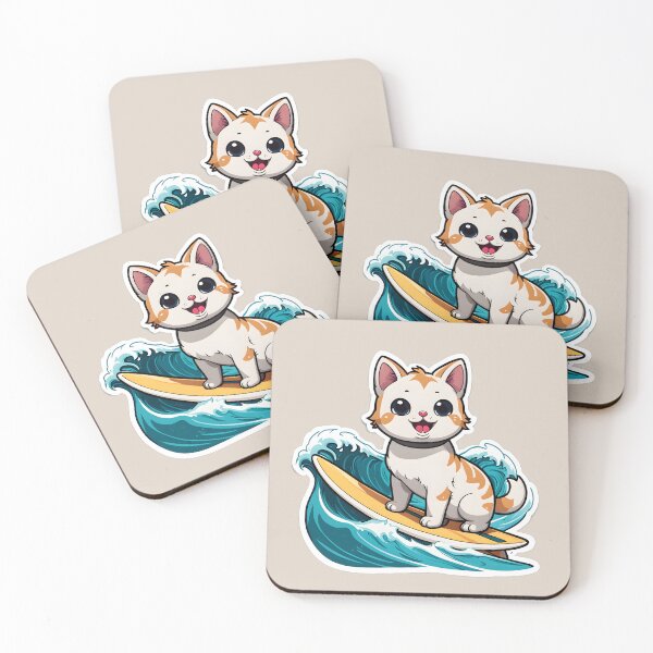 Item preview, Kawaii Surf Cat designed and sold by RetroPop23.