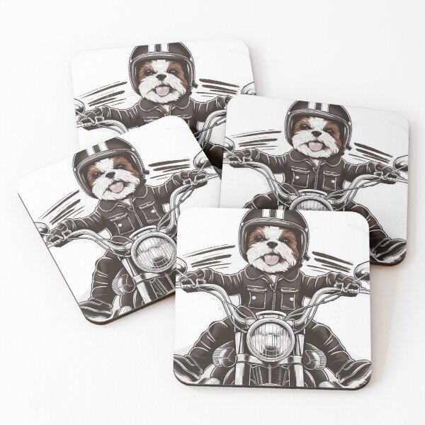 Item preview, Shih tzu dog on a big motor bike designed and sold by Glamalt.