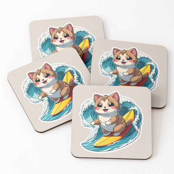 Item preview, Surfing Happy Cat designed and sold by RetroPop23.