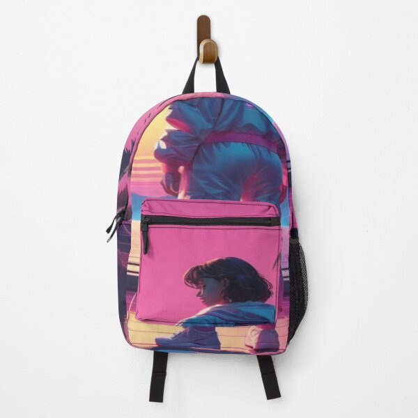 Item preview, Vaporwave Sunset with Neon Palm Trees and Grid designed and sold by PrintPulse-9.