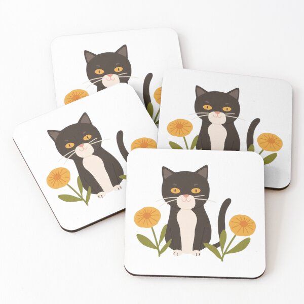 Item preview, Cute funny chubby kitty posing among yellow dandelions. designed and sold by SaraSumi.