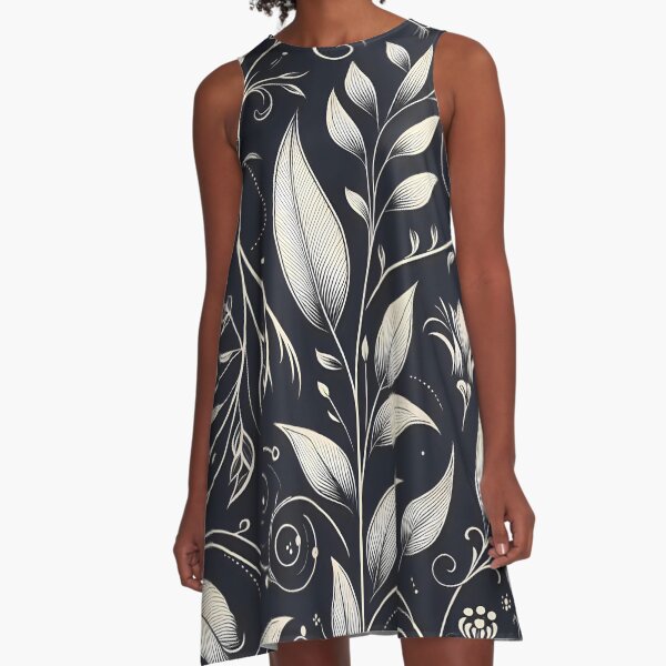 Leaves and swirls  A-Line Dress