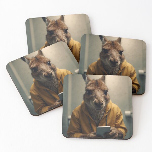 Item preview, Funny Kangaroo on Toilet with Smartphone designed and sold by vk09.