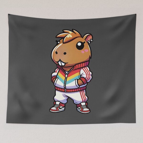 Item preview, 90s Tony | Capybara | Sticker style designed and sold by AniDragonfly.