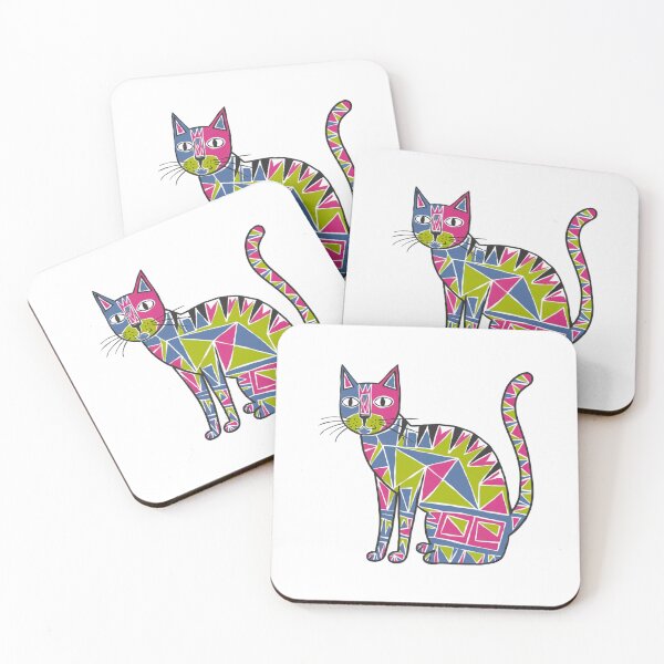 Item preview, Chaotic Feline, A Bold and Vibrant Cat Illustration, Modern Chaos in Vivid Colors, funnyfits70, Humor, Funny designed and sold by FunnyFits70.