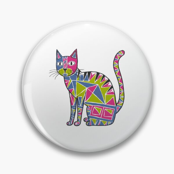 Item preview, Chaotic Feline, A Bold and Vibrant Cat Illustration, Modern Chaos in Vivid Colors, funnyfits70, Humor, Funny designed and sold by FunnyFits70.