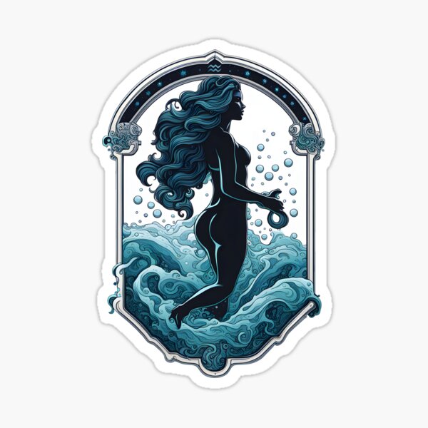Artikel-Vorschau von Zodiak Wassermann Mädchen Design Illustration digitale Kunst, designt und verkauft von Ukeeyosih.