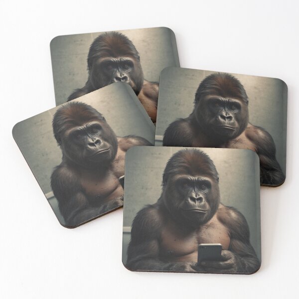 Item preview, Funny Gorilla on Toilet with Smartphone designed and sold by vk09.