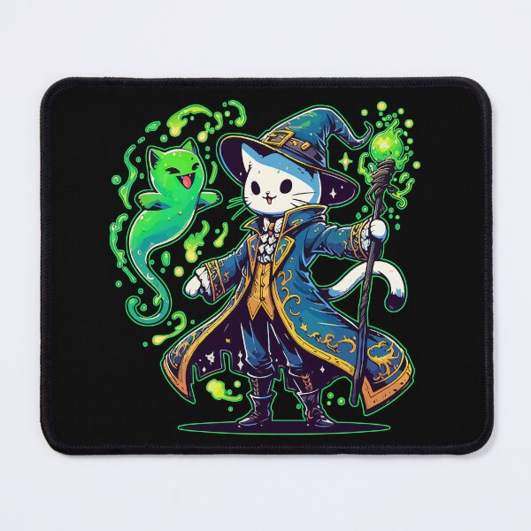 Item preview, Funny Nekomancer Witchy Kawaii Cat designed and sold by TomFrontierArt.