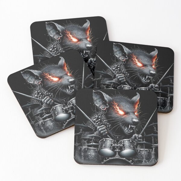 Artikelvorschau, Hardrock Devil Rat spielt Schlagzeug entworfen und verkauft von BatsAndRats.