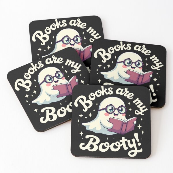 Item preview, "Books are my Booty!" Ghost with Glasses Reading a Book | Halloween Book Lovers Day T-shirt | Perfect for Readers designed and sold by AI-volution.