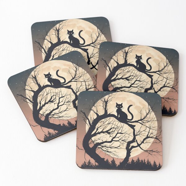 Item preview, Halloween Black Cat and Full Moon designed and sold by WeTheWeirdosCo.