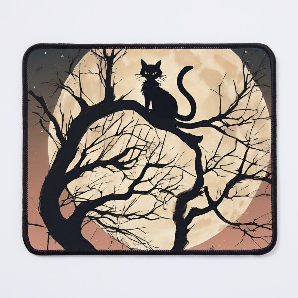 Item preview, Halloween Black Cat and Full Moon designed and sold by WeTheWeirdosCo.