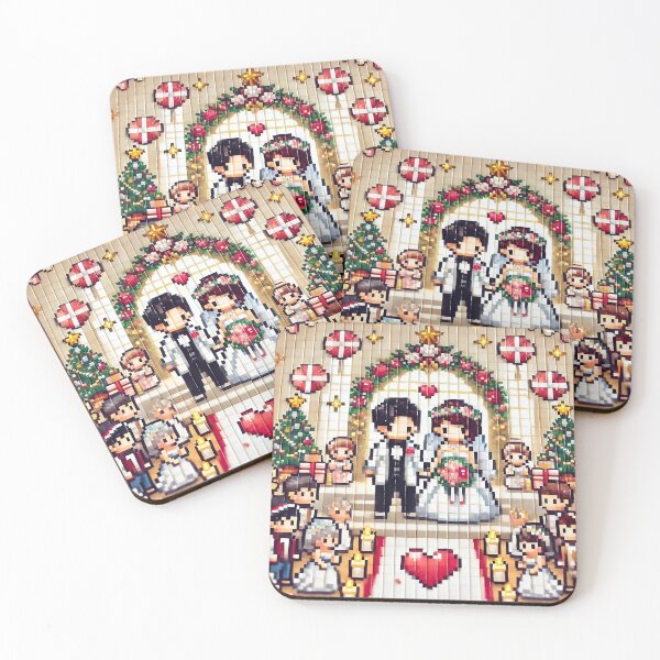 Item preview, "Pixel Love: Christmas Wedding" designed and sold by RabbitDesign777.