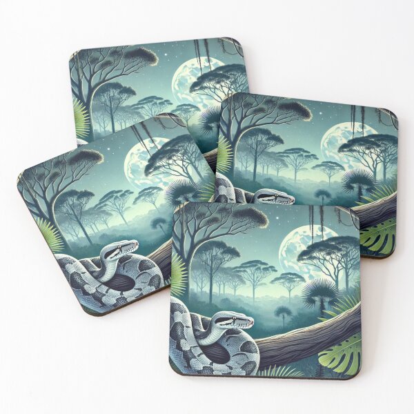 Item preview, Mystical Boa Constrictor in Australian Jungle at Night designed and sold by NocturnalNook.