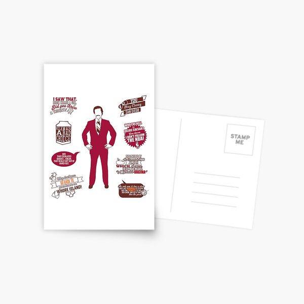 Anchorman Quotes - Funny T-Shirt - Movies - Films - Ron Burgundy Postcard