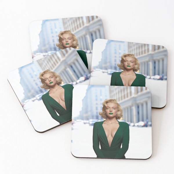 Item preview, Stunning blond woman with green lips poster designed and sold by Glamalt.