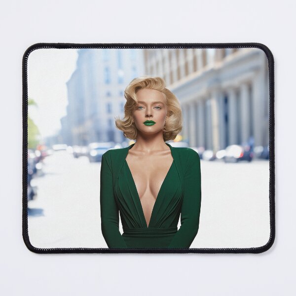 Item preview, Stunning blond woman with green lips poster designed and sold by Glamalt.