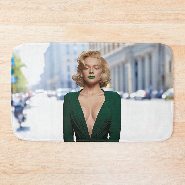 Item preview, Stunning blond woman with green lips poster designed and sold by Glamalt.