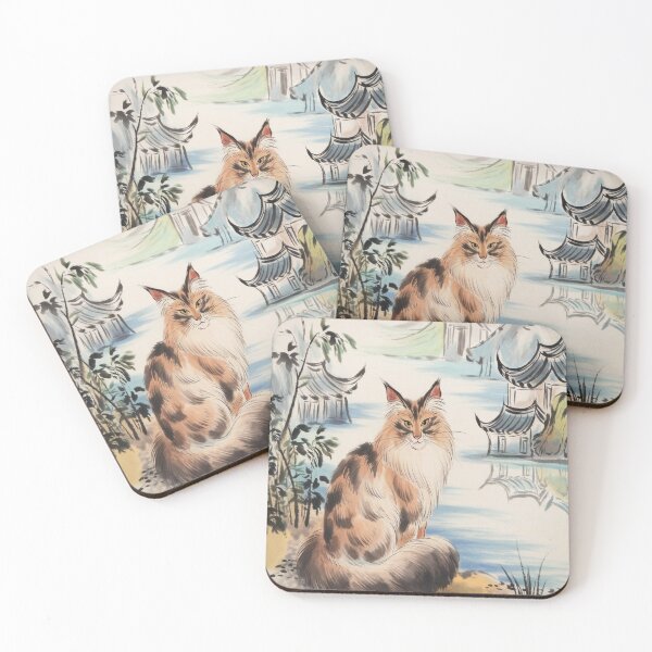 Item preview, Maine Coon by Lakeside with Chinese Huts designed and sold by Petpixy.