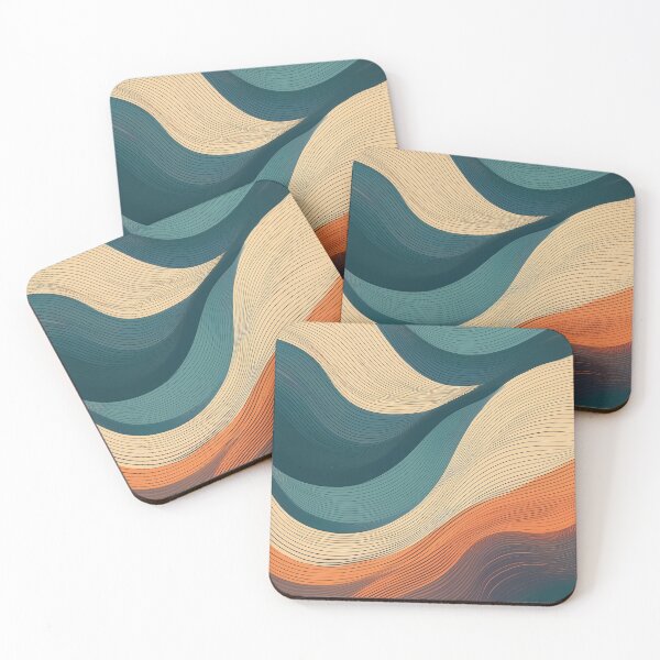 Item preview, A design of a pattern of wavy, parallel lines in alternating bright and dark colors, creating an illusion. designed and sold by HEMRO.