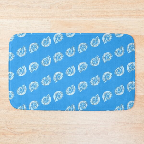 Item preview, Ammonites white on bright blue designed and sold by LisaLeQuelenec.