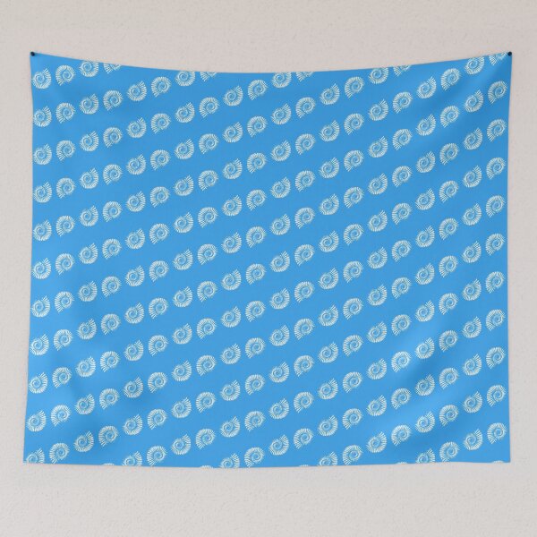 Item preview, Ammonites white on bright blue designed and sold by LisaLeQuelenec.