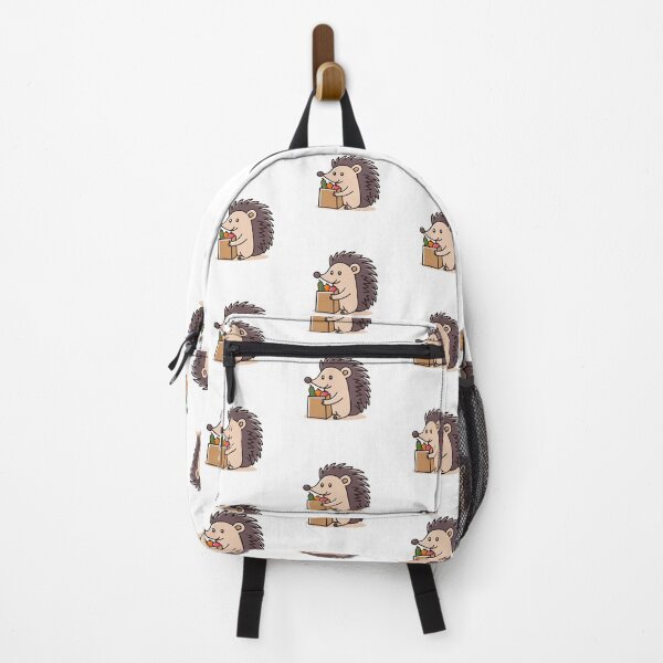 Item preview, Illustration of hedgehog holding paper bag grocery designed and sold by rasagamastore.