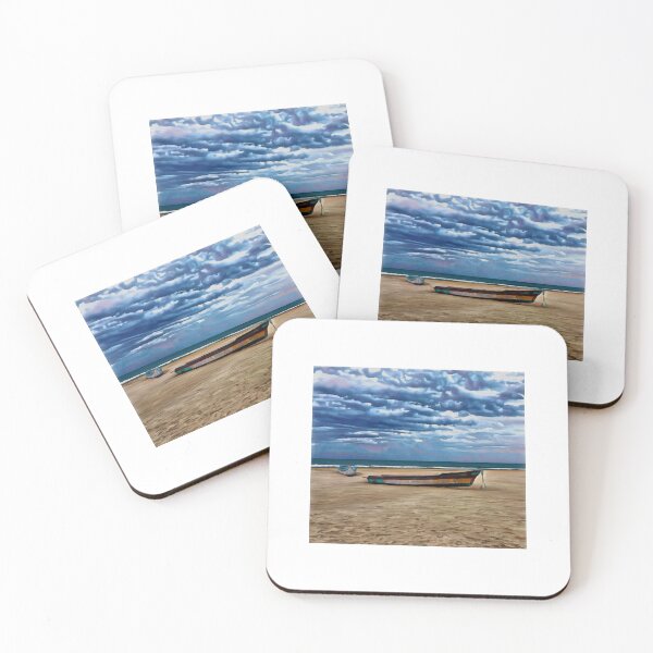 Item preview, Serene Pondicherry - Boats on the seashore designed and sold by KalpisCreations.