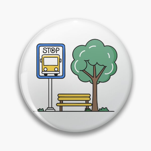 Item preview, bus stops sign in the park designed and sold by rasagamastore.
