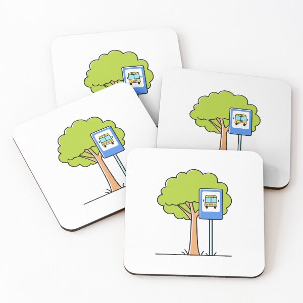 Item preview, Bus stops sign beside tree designed and sold by rasagamastore.