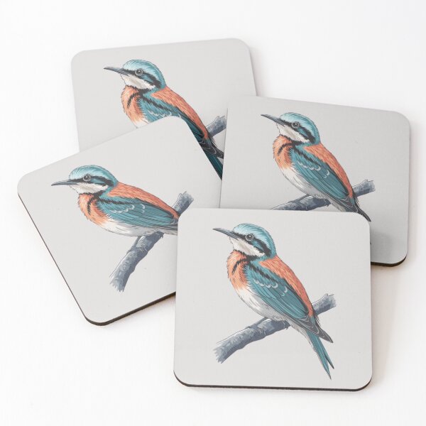 Item preview, colored bird perched on a branch designed and sold by 123ks.