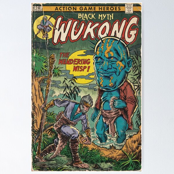 Item preview, "The Wandering Wisp!" Black Myth Wukong Comic Book Cover Fan Art designed and sold by MarkScicluna.