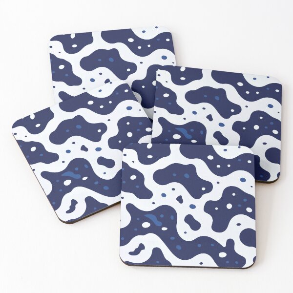 Item preview, A design of a cowhide pattern with deep navy blue and white patches. designed and sold by HEMRO.
