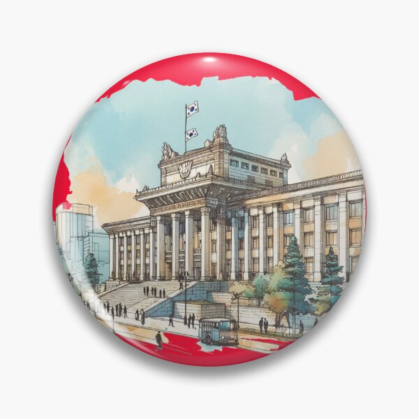 Item preview, 3D Minimalist Sketch of Korea's Central Government Building,  designed and sold by PaintMeWorld.