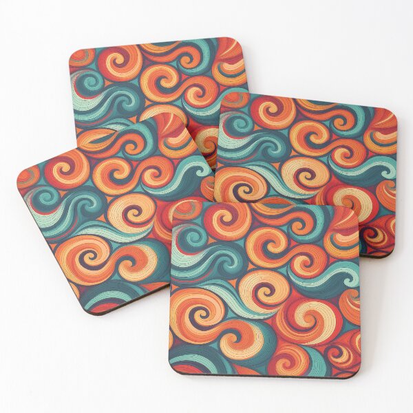 Item preview, A design of a playful swirl pattern featuring whimsical, exaggerated swirls in vibrant, contrast colors. designed and sold by HEMRO.