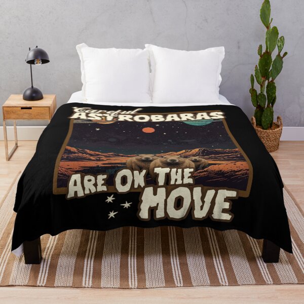 Item preview, Careful ASTROBARAS are on the MOVE funny space exploring Capybaras design designed and sold by Jt41.