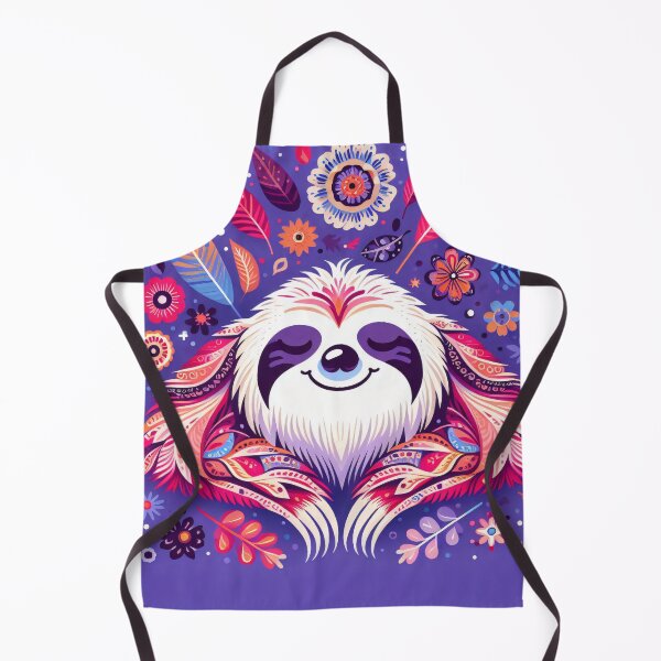 Item preview, Scandinavian Folk Art cute snoozing Sloth designed and sold by FOLK ART FUSION by heidiannemorris.