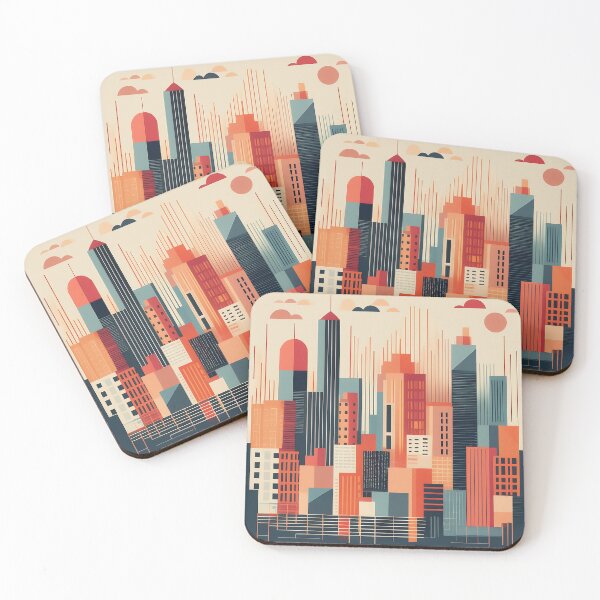 Item preview, A design of a pattern inspired by cityscapes, with abstract grid lines and blocks. designed and sold by HEMRO.