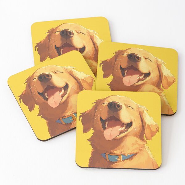 Item preview, Smiling Golden Retriever on Yellow Background designed and sold by Christian Weiss.