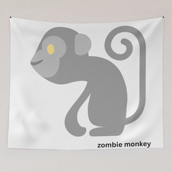 Item preview, zombie monkey on white background designed and sold by fishpressink.