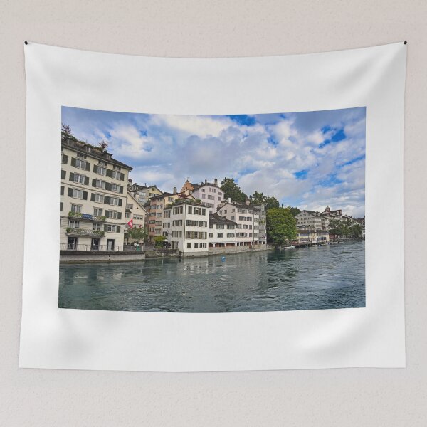 Item preview, Lindenhof and Limmet river cityscape, old town Zurich, Switzerland designed and sold by goceris.