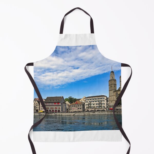 Item preview, Zurich city center with Grossmunster churh and river Limmat, Switzerland designed and sold by goceris.