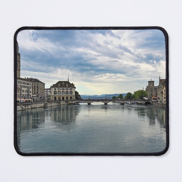 Item preview, Zurich view from the river area with the view of Grossmunster and Fraumunster church clock towers. designed and sold by goceris.